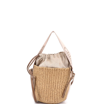 Chloe Woody Basket Tote Woven Raffia Small
