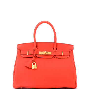 Hermes Birkin Handbag Orange Togo with Gold Hardware 30