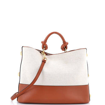 Salvatore Ferragamo Glam Tote Bag Canvas and Leather