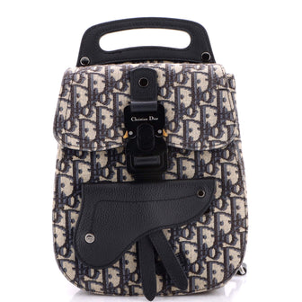 Christian Dior Saddle Backpack Oblique Canvas Mini