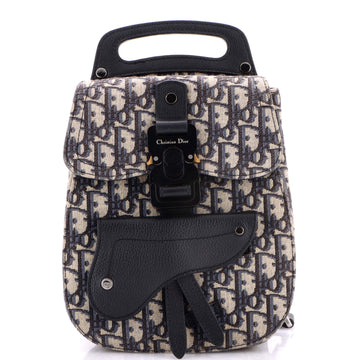 Christian Dior Saddle Backpack Oblique Canvas Mini
