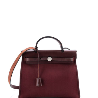 Hermes Herbag Zip Leather and Toile 31