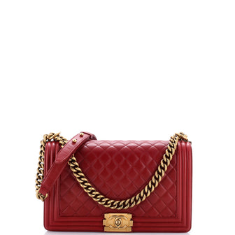 Chanel Boy Flap Bag Quilted Calfskin New Medium