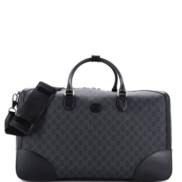 Gucci Interlocking G Patch Duffle Bag GG Coated Canvas Large