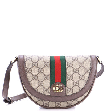 Gucci Ophidia Curved Flap Shoulder Bag GG Coated Canvas Mini