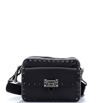 Valentino Garavani Rockstud Flip Lock Pocket Camera Crossbody Bag Leather Small