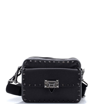 Valentino Garavani Rockstud Flip Lock Pocket Camera Crossbody Bag Leather Small