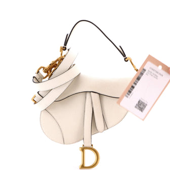 Christian Dior Saddle Handbag with Strap Leather Mini