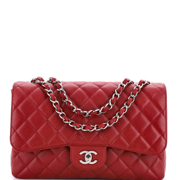 Chanel Classic Single Flap Bag Quilted Caviar Jumbo