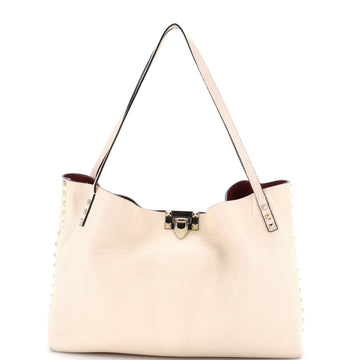 Valentino Garavani Rockstud Convertible Flip Lock Tote Leather Medium