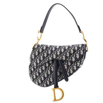 Christian Dior Saddle Handbag Oblique Canvas Medium