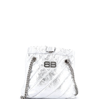 Balenciaga Crush Chain Tote Quilted Crushed Calfskin Small