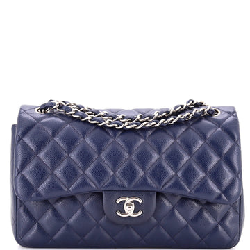 Chanel Classic Double Flap Bag Quilted Caviar Jumbo