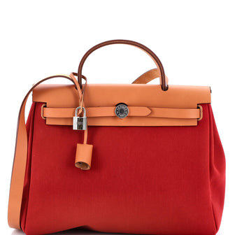 Hermes Herbag Zip Leather and Toile 31