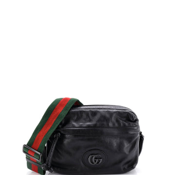 Gucci Tonal Double G Shoulder Bag Leather