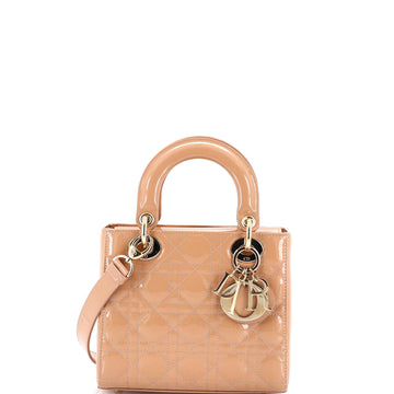 Christian Dior Lady Dior Bag Cannage Quilt Patent Small