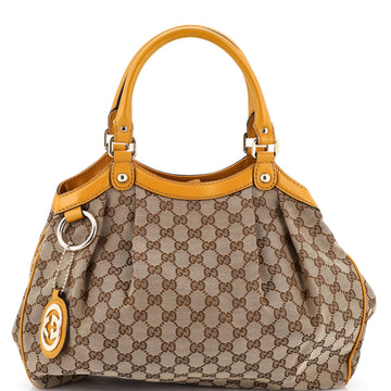 Gucci Sukey Tote GG Canvas with Leather Medium