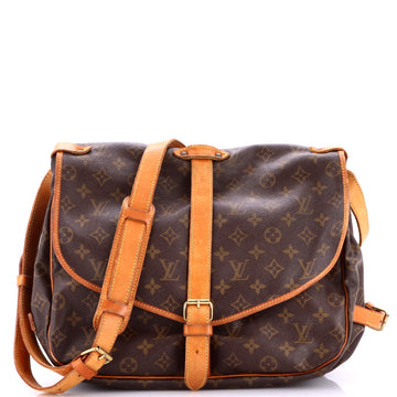 Louis Vuitton Saumur Handbag Monogram Canvas 35