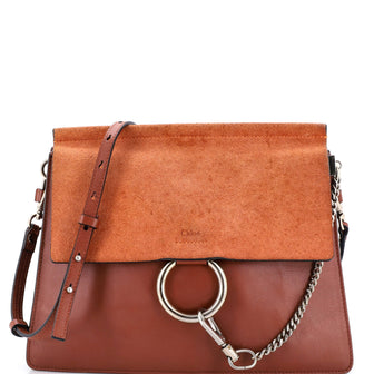 Chloe Faye Shoulder Bag Leather and Suede Medium