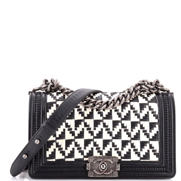 Chanel Boy Flap Bag Woven Calfskin Old Medium