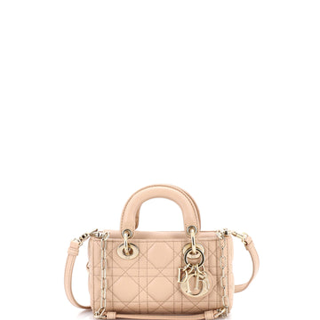 Christian Dior Lady D-Joy Bag Cannage Quilt Lambskin Micro