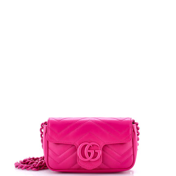 Gucci GG Marmont Monochrome Flap Bag Matelasse Leather Super Mini