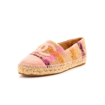 Chanel Women's CC Cap Toe Espadrilles Tweed