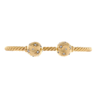 David Yurman Solari Cuff Bracelet 18K Yellow Gold with Diamonds 11mm