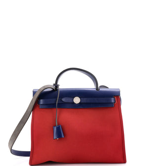 Hermes Herbag Zip Leather and Toile 31