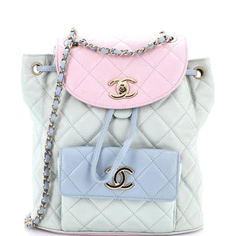 Chanel Duma Drawstring Backpack Quilted Goatskin Large