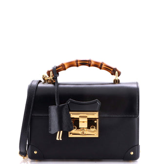 Gucci Padlock Bamboo Shoulder Bag Leather Small