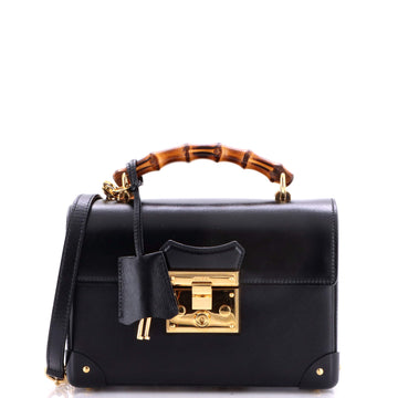 Gucci Padlock Bamboo Shoulder Bag Leather Small