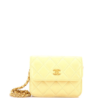 Chanel Pearl Crush Flap Clutch with Chain Quilted Lambskin Mini