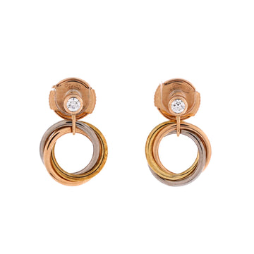 Cartier Trinity Dangle Earrings 18K Tricolor Gold with Diamond