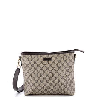 Gucci Zip Top Messenger Bag GG Coated Canvas Medium