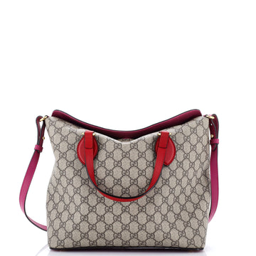 Gucci Signature Fold Over Tote GG Coated Canvas with Leather Medium