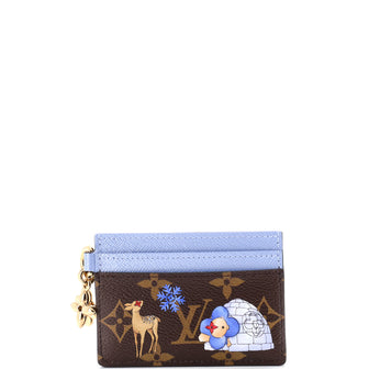 Louis Vuitton LV Charms Card Holder Limited Edition Christmas Animation Monogram Canvas