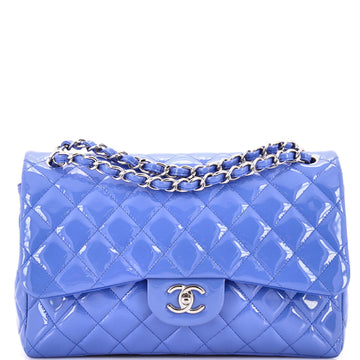 Chanel Classic Double Flap Bag Quilted Patent Jumbo