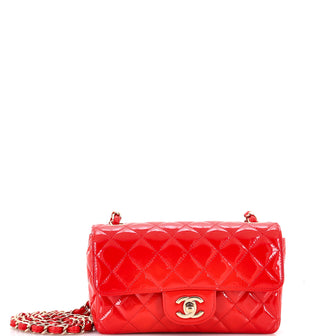 Chanel Classic Single Flap Bag Quilted Patent Mini