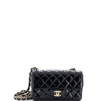Chanel Classic Single Flap Bag Quilted Patent Mini
