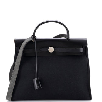 Hermes Herbag Zip Leather and Toile 31