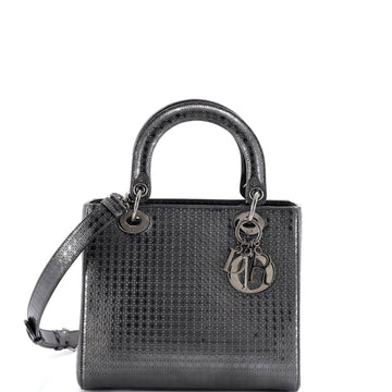 Christian Dior Lady Dior Bag Micro Cannage Metallic Calfskin Medium