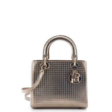 Christian Dior Lady Dior Bag Micro Cannage Metallic Calfskin Medium