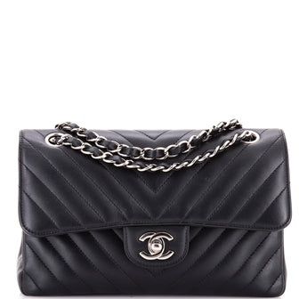 Chanel Classic Double Flap Bag Chevron Lambskin Medium