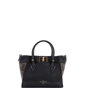 Louis Vuitton On My Side Tote Leather with Monogram Canvas PM