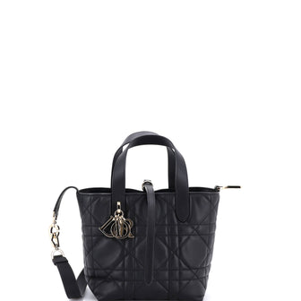 Christian Dior Toujours Vertical Tote Bag Macrocannage Quilt Calfskin Small