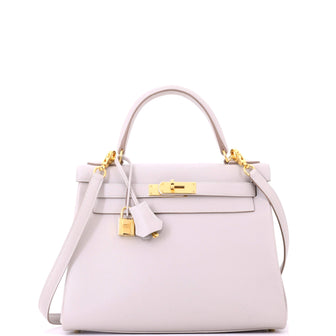 Hermes Kelly Handbag Grey Evercolor with Gold Hardware 28
