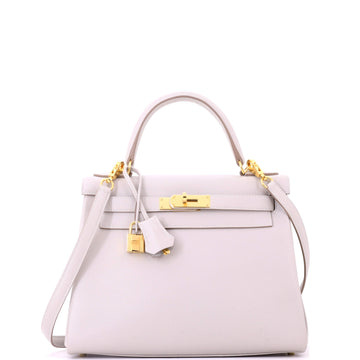 Hermes Kelly Handbag Grey Evercolor with Gold Hardware 28