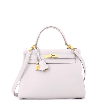 Kelly Handbag Grey Evercolor with Gold Hardware 28