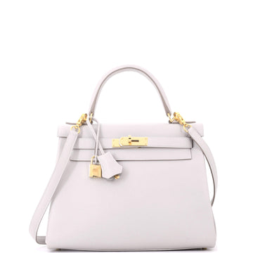 Kelly Handbag Grey Evercolor with Gold Hardware 28